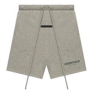 Fear of God Essentials in Dark Oatmeal Shorts, Size Large
